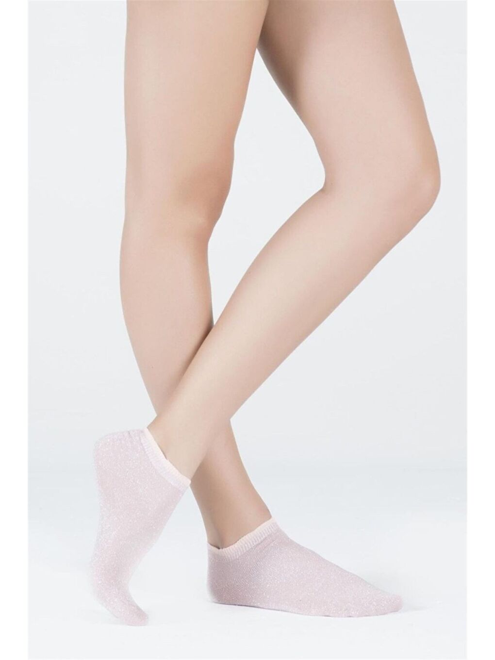 Kadın Shine Patik Çorap Pembe-1