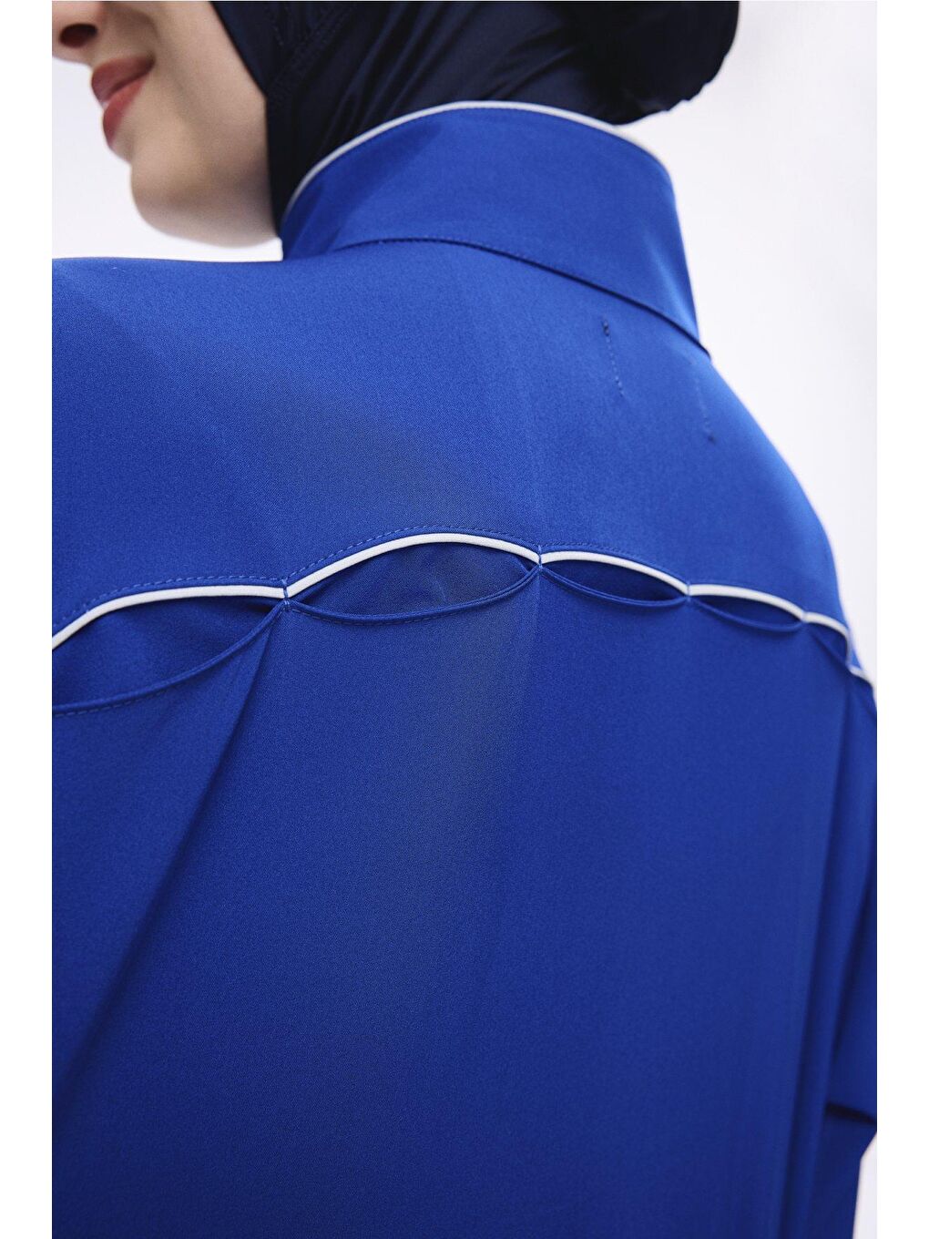 Saks Mavisi 5 Parça Jileli Tam Tesettür Mayo Takımı 5063-2