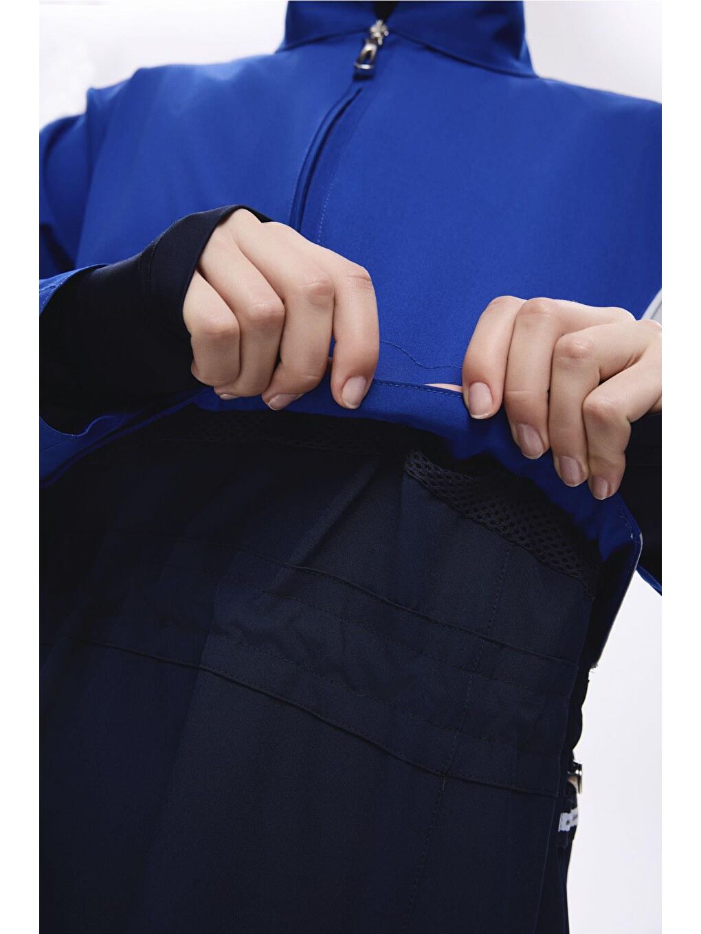 Saks Mavisi 5 Parça Jileli Tam Tesettür Mayo Takımı 5063-5