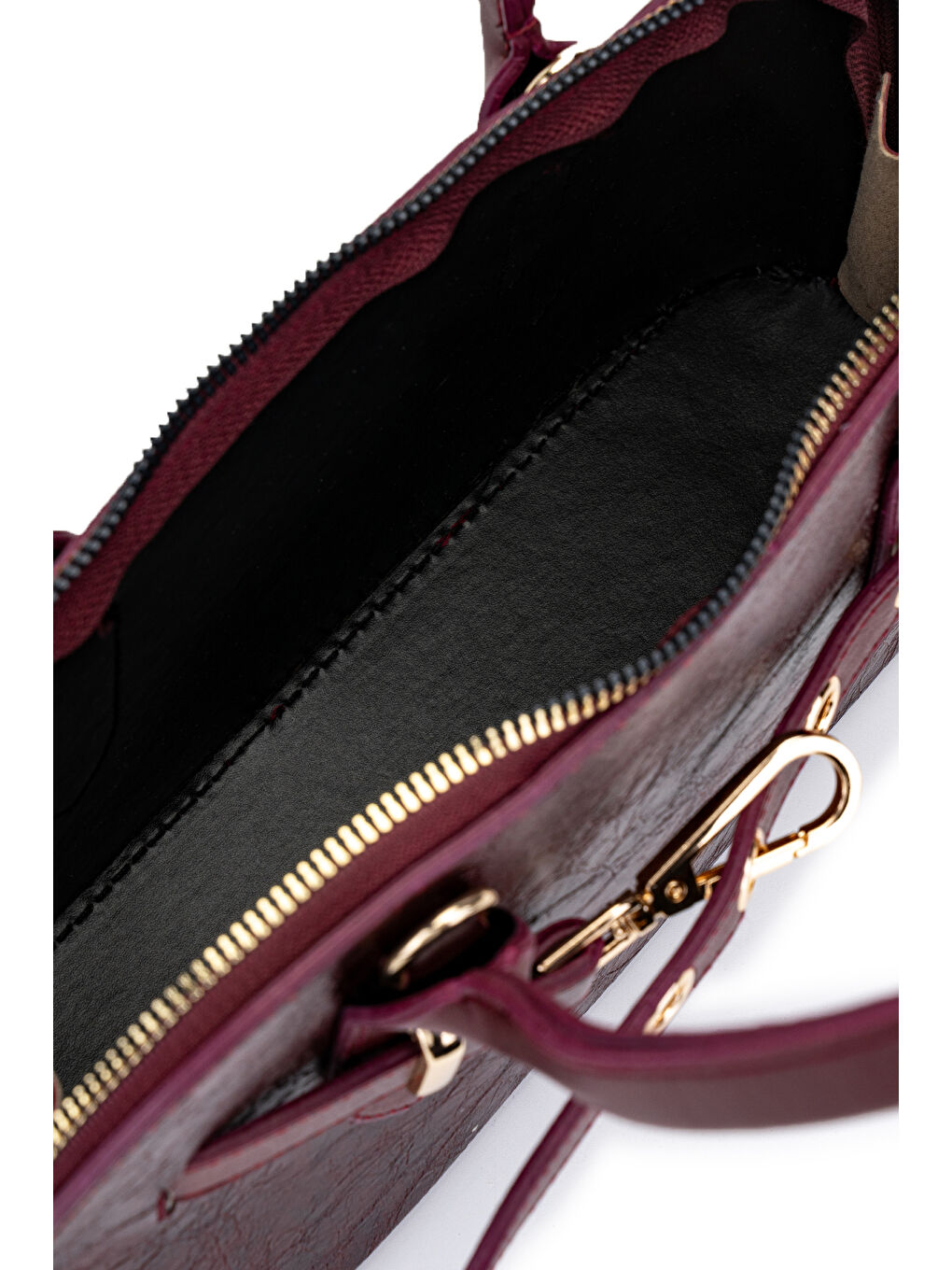 Kemer Detaylı Suni Deri Kadın Çapraz Çanta King Bordo-4