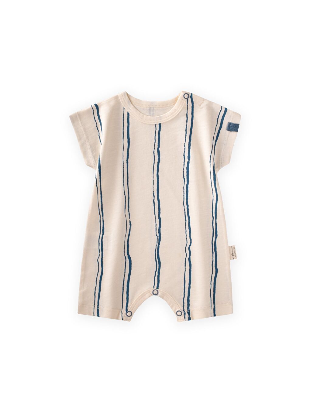 Çizgili Tulum 0-3 Yaş Ekru