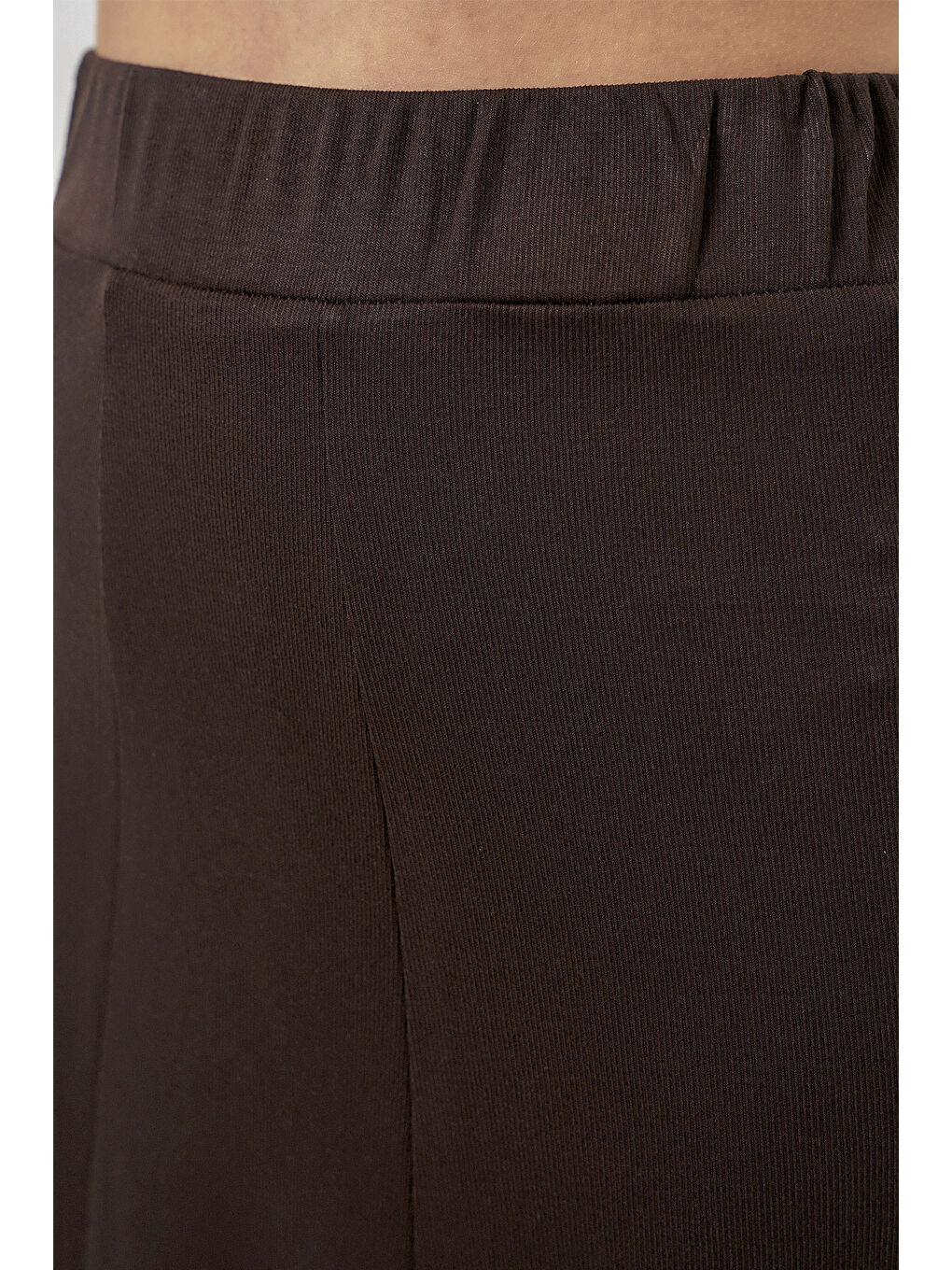 Kadın Örme Uzun Etek 8073 - Kahverengi-3