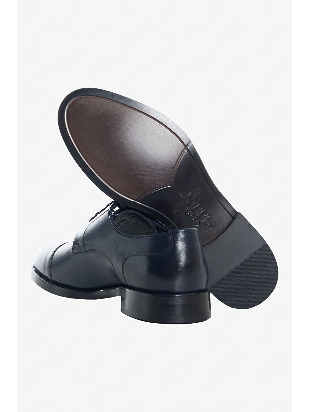 Erkek Lacivert %100 Deri Bağcıklı Rahat Klasik Ayakkabı-3