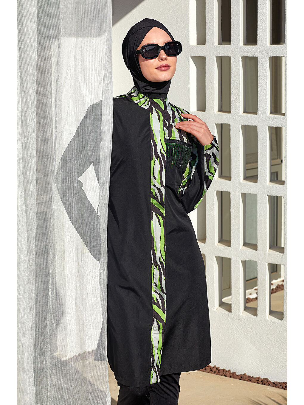 Tam Kapalı Tesettür Mayo 1406 Siyah02