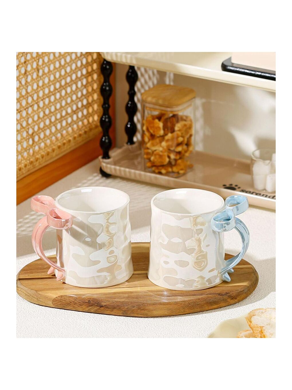 Karışık Kristal Kulp Temalı Seramik Kupa