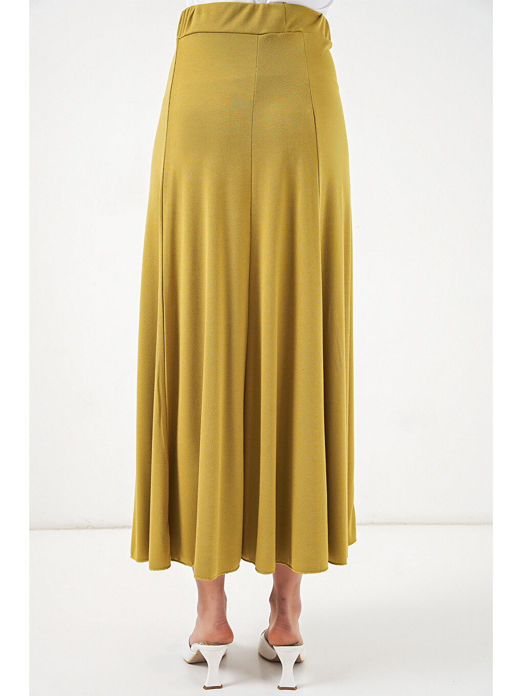 Kadın Örme Uzun Etek 8073 - E.Yeşil-5