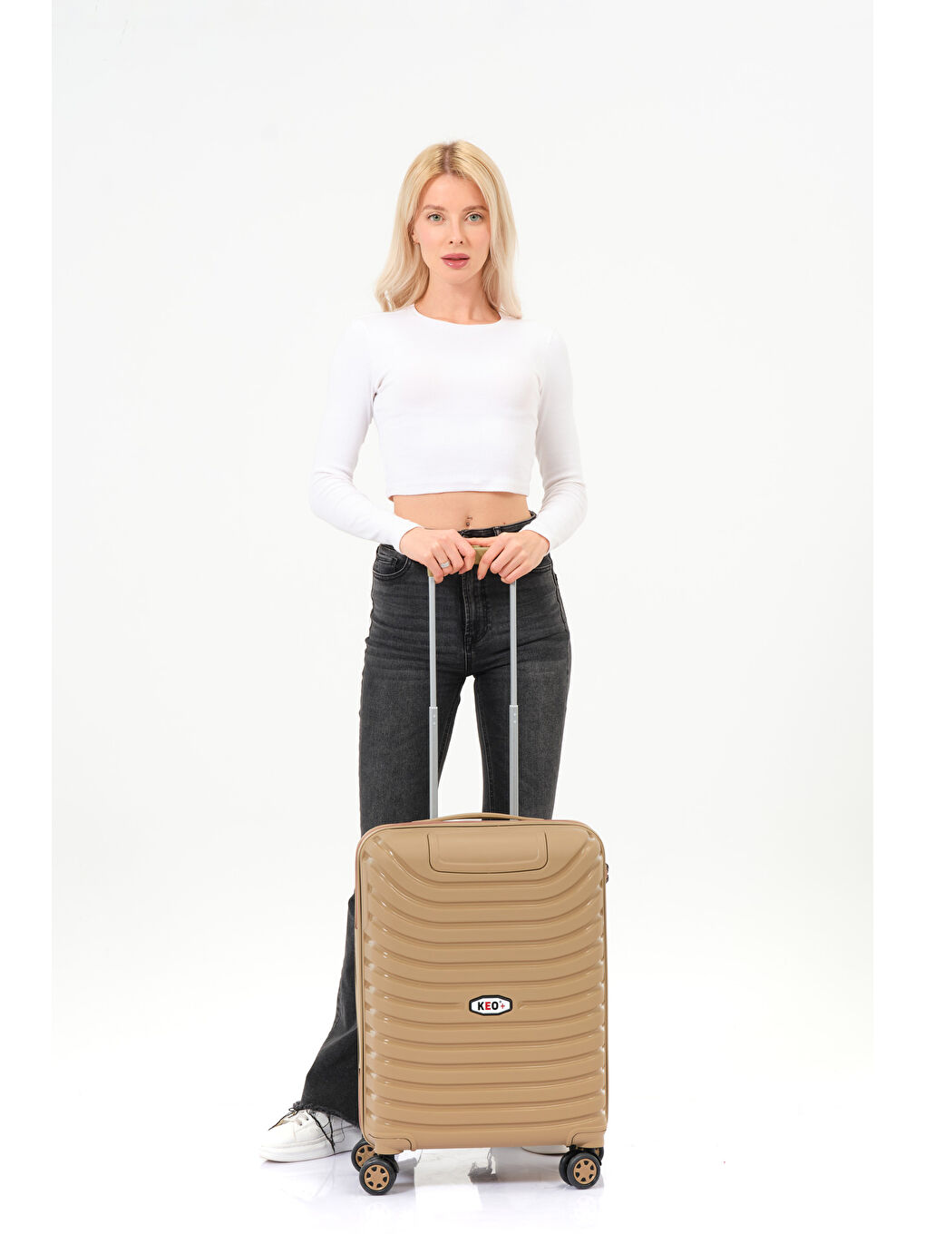 Sarı Kabin Boy Gold PP Valiz