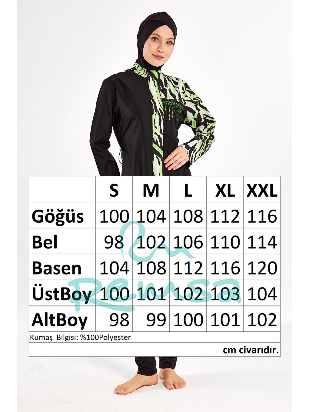 Tam Kapalı Tesettür Mayo 1406 Siyah02-3