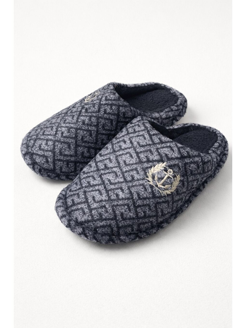 Siyah COMFORT Erkek Ev Terliği Ses Yapmayan Taban Yünlü Terlik-2