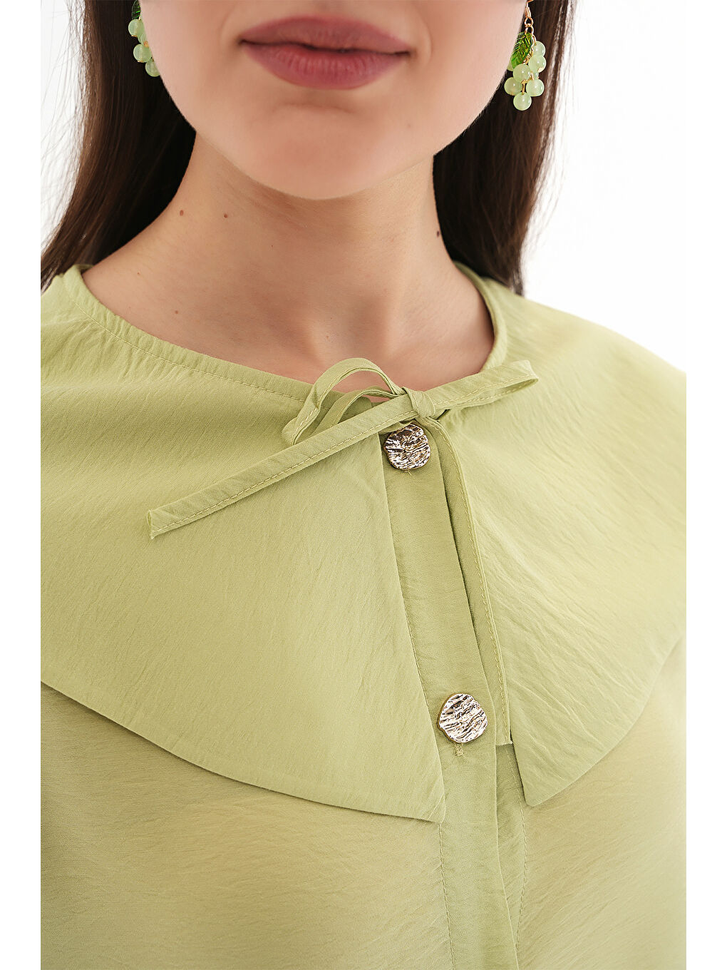 Kadın Bebe Yaka Uzun Tunik 5967 - E.Yeşil-4