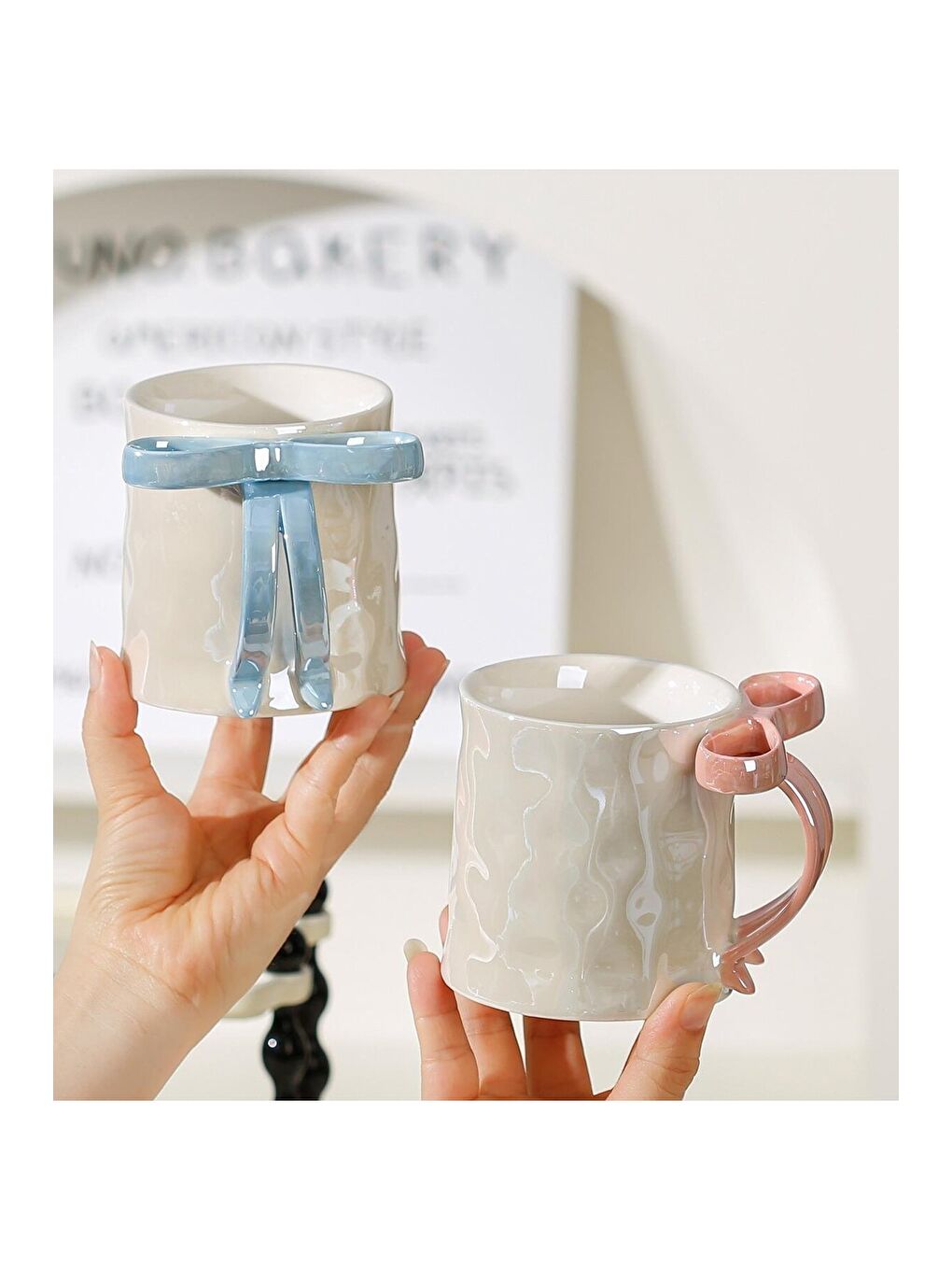 Karışık Kristal Kulp Temalı Seramik Kupa-2