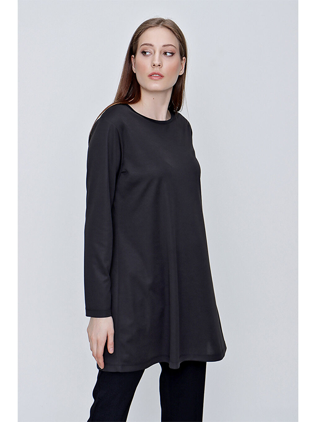 Siyah Uzun Kollu Jüpon Tunik-3