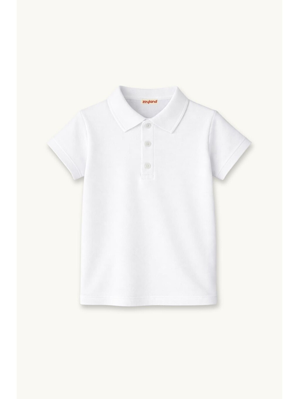 Kız Erkek  Çocuk Kısa Kollu Polo Yaka Tshirt  - Beyaz