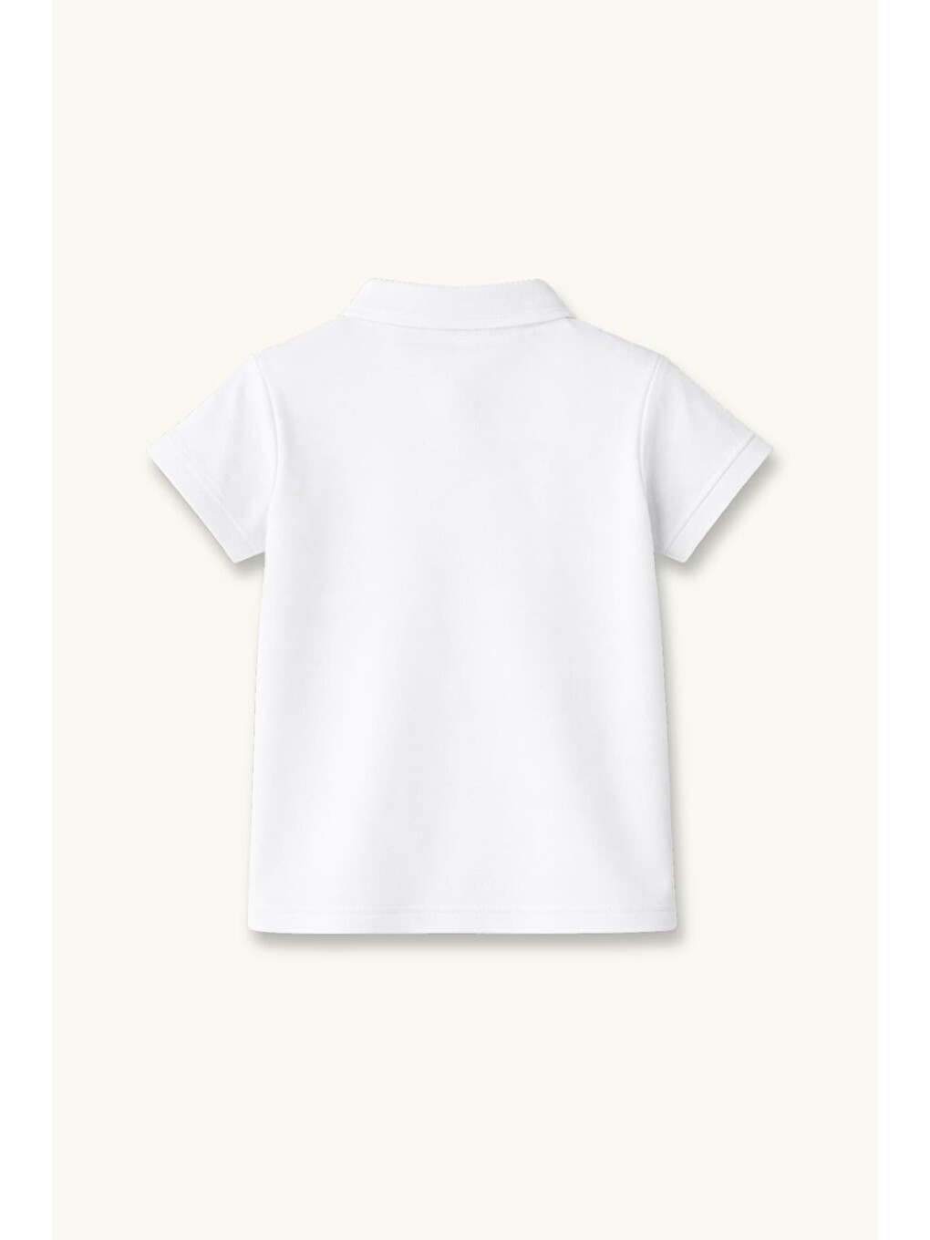 Kız Erkek  Çocuk Kısa Kollu Polo Yaka Tshirt  - Beyaz-1
