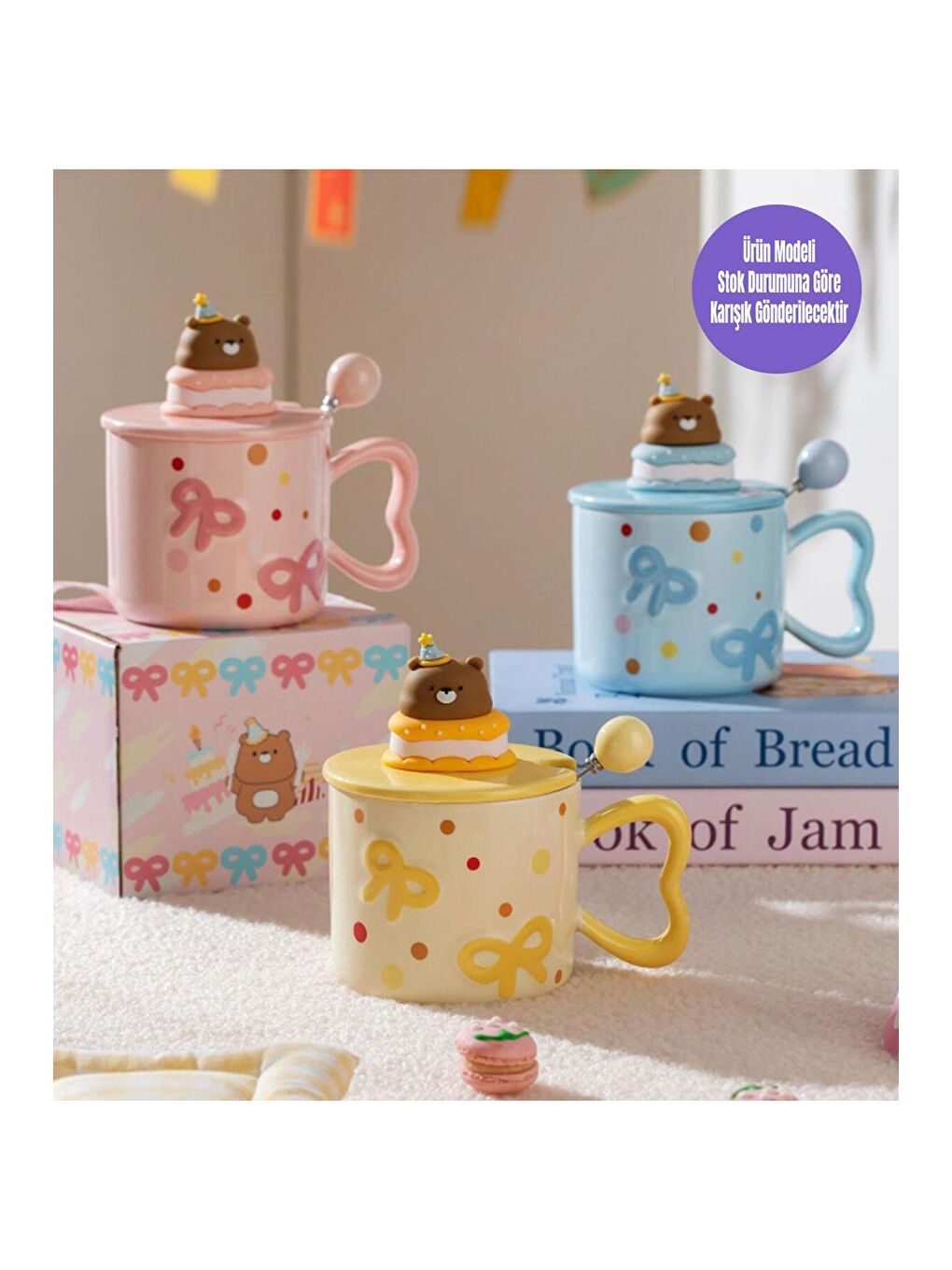 Karışık Tatlı Pasta Temalı Seramik Kupa-3