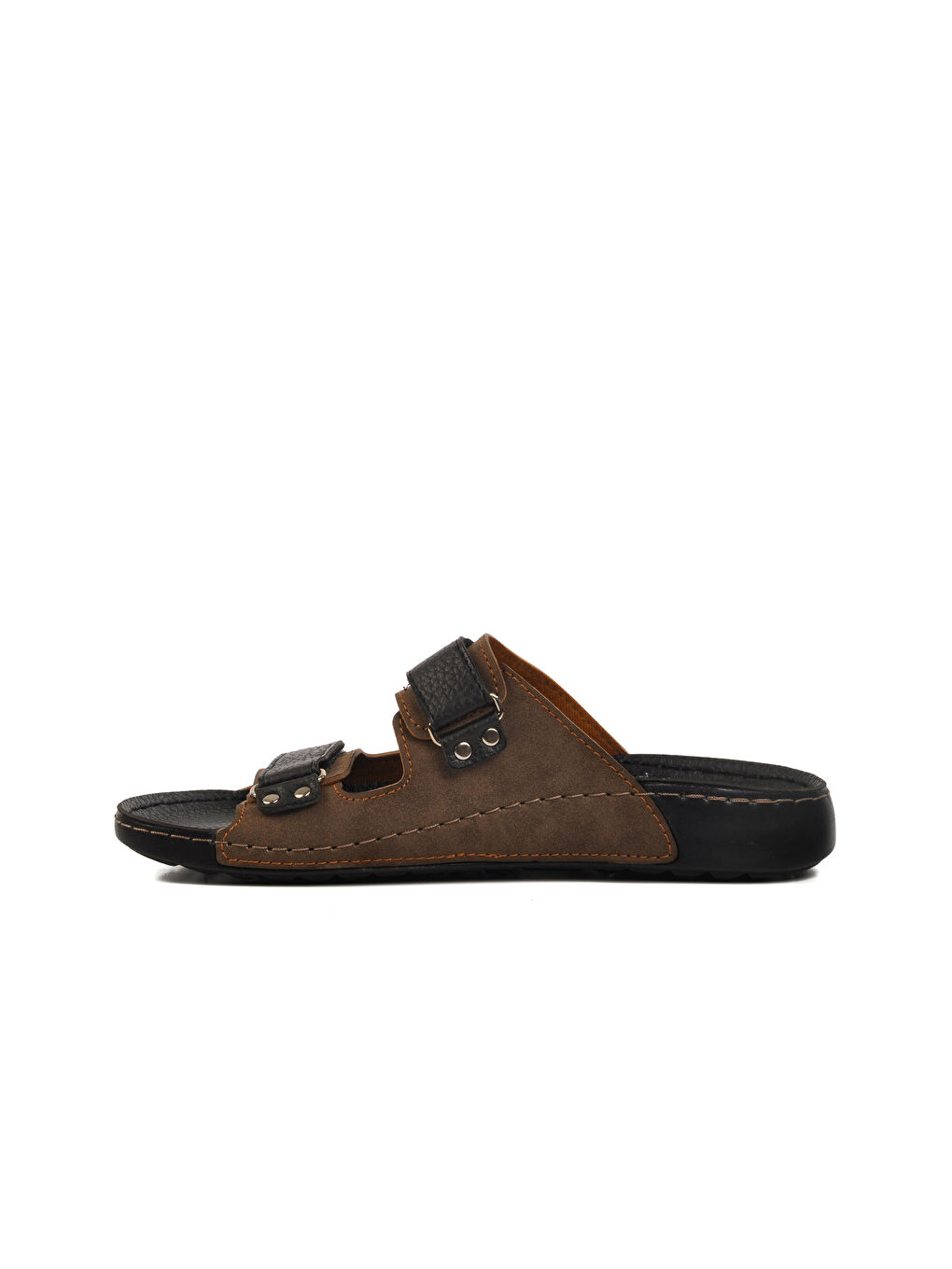 Bej Vizon Çift Bantlı Hafif Erkek Terlik 80-012 M-1