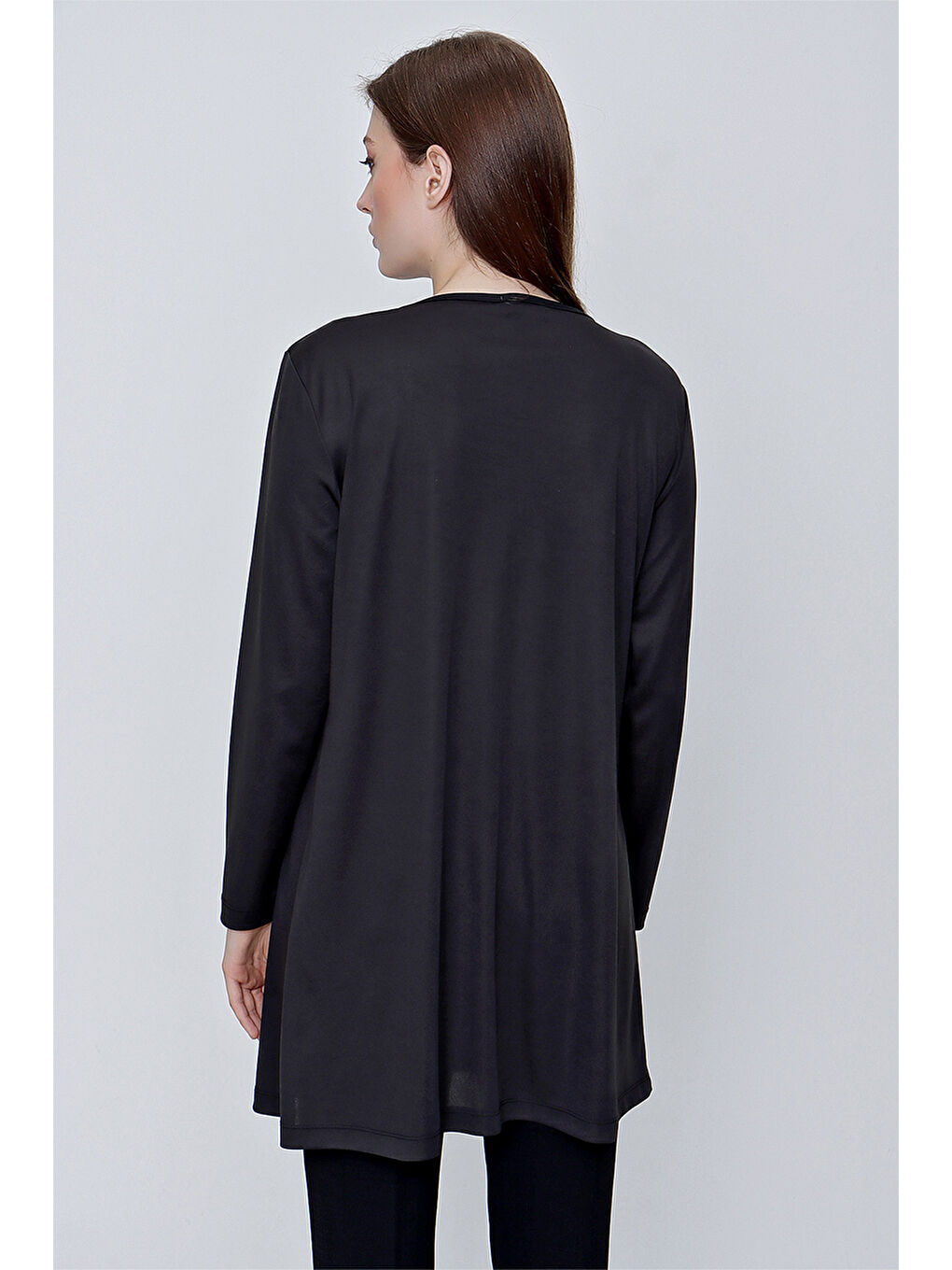 Siyah Uzun Kollu Jüpon Tunik-4