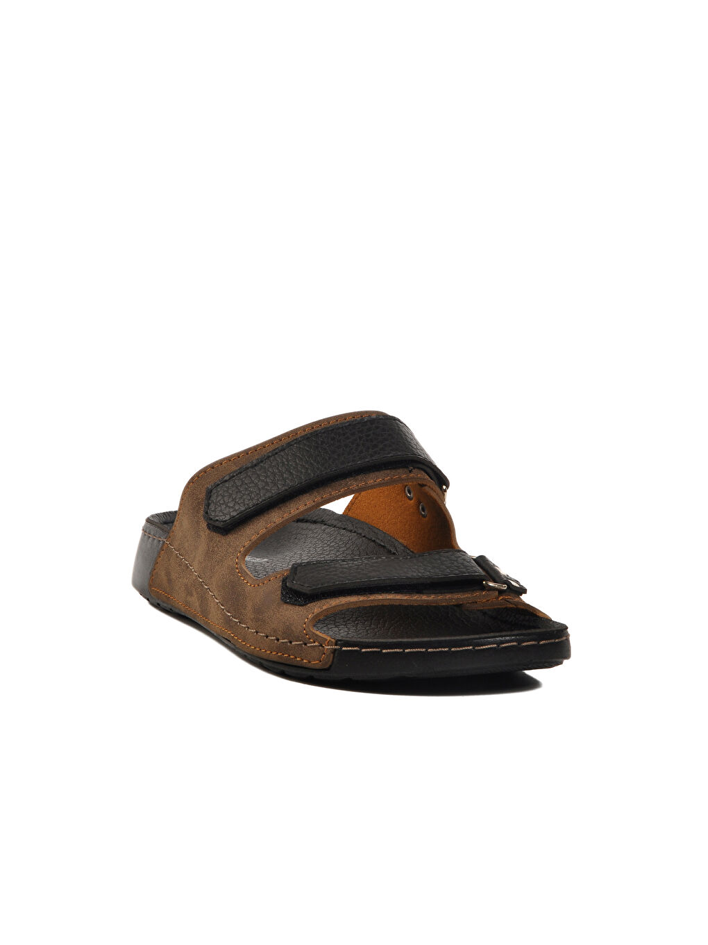 Bej Vizon Çift Bantlı Hafif Erkek Terlik 80-012 M-2