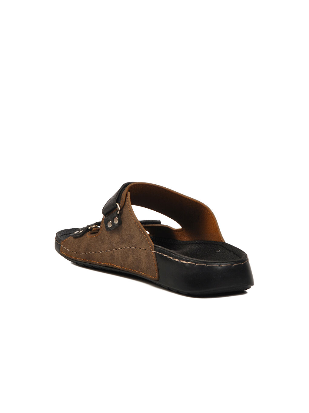 Bej Vizon Çift Bantlı Hafif Erkek Terlik 80-012 M-3