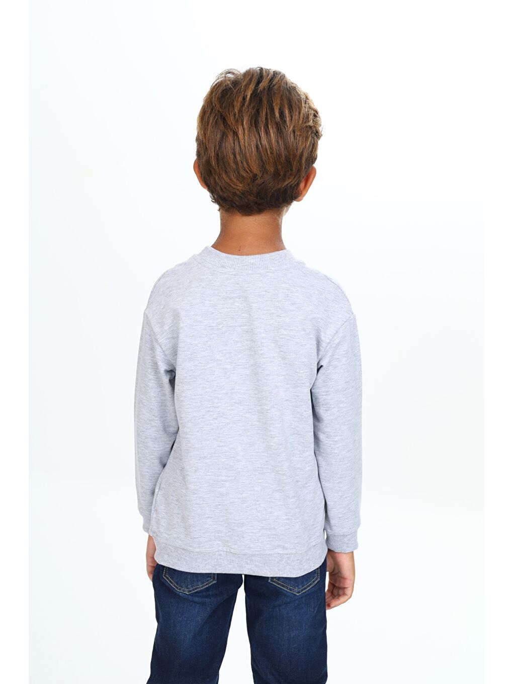 Gri Erkek Çocuk Baskılı Sweatshirt-3