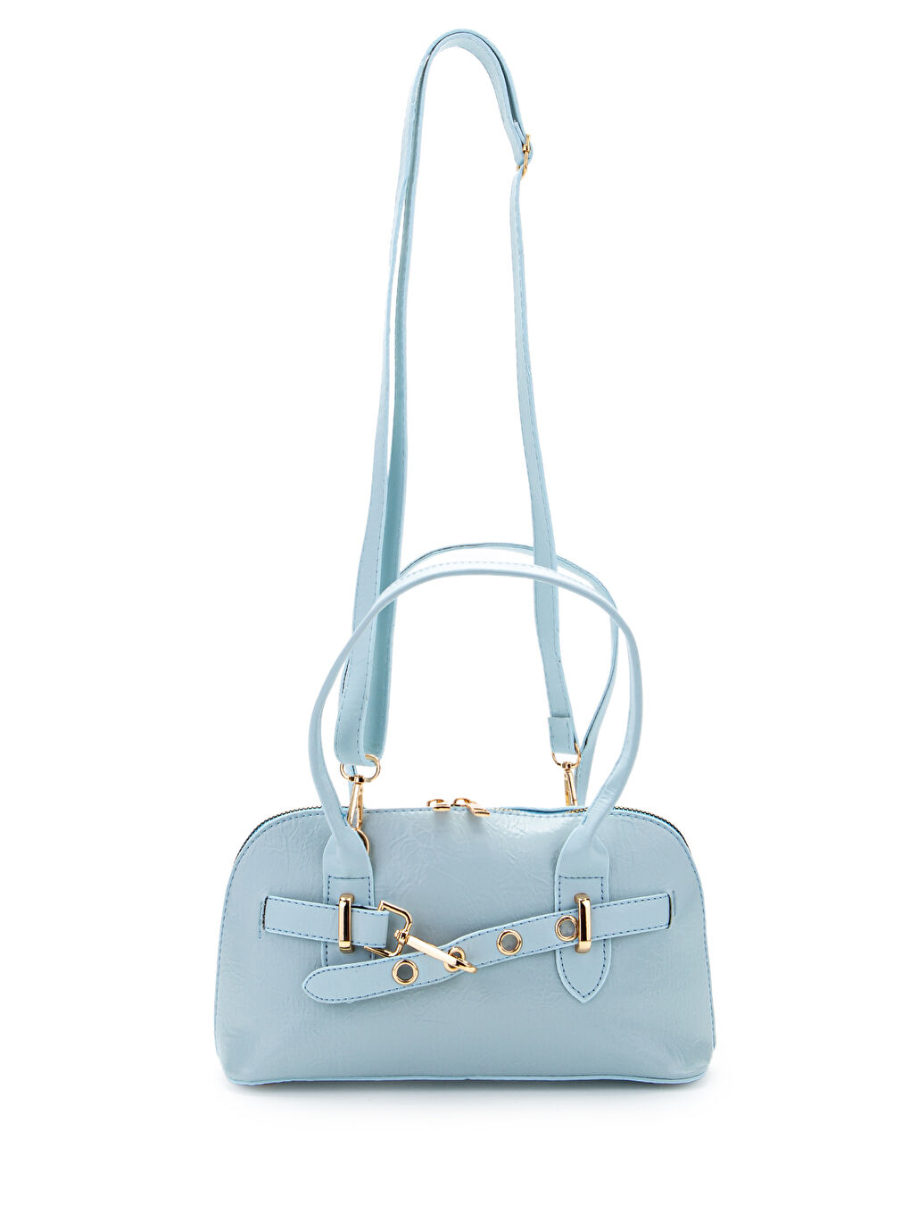 Kemer Detaylı Suni Deri Kadın Çapraz Çanta King Bebe Mavi