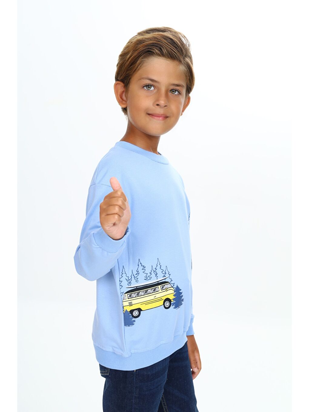 Mavi Erkek Çocuk Baskılı Sweatshirt-2