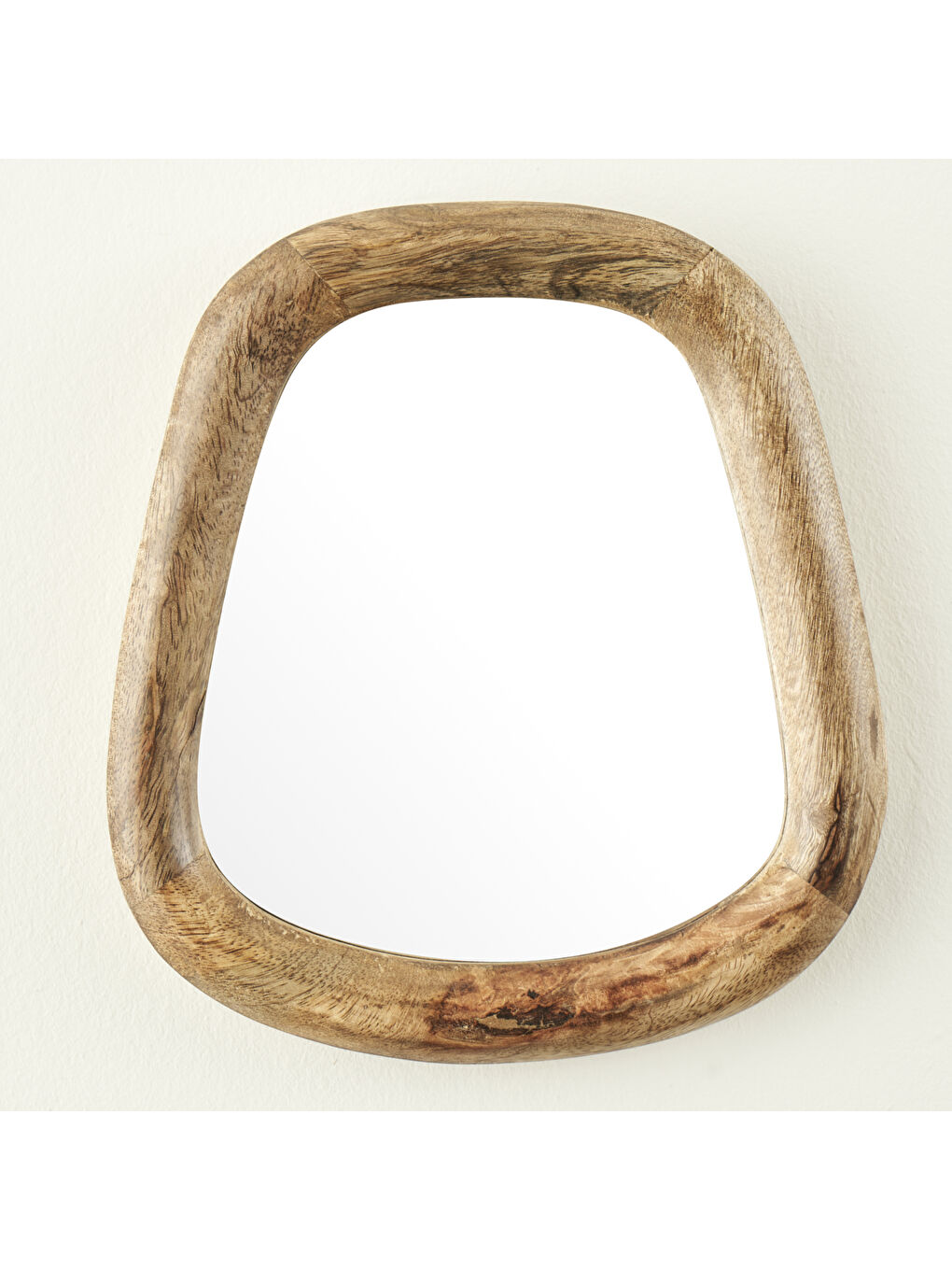 Bej Bade Mango Ağacı Ahşap Ayna Naturell (19,5x2,5x22 cm)