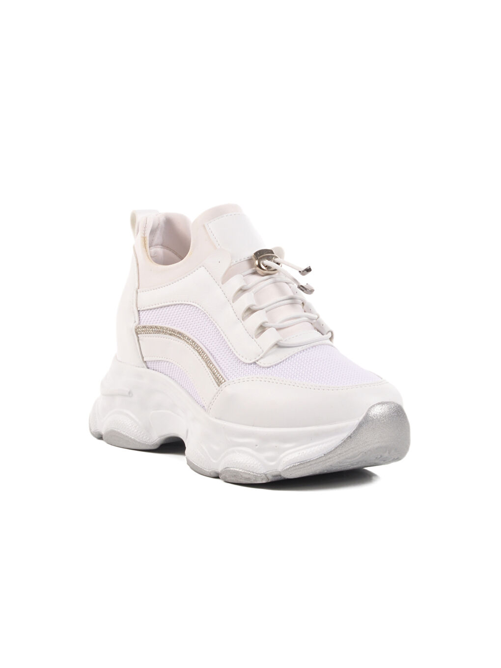 Beyaz Yüksek Taban Kadın Sneaker 6064 Z-2