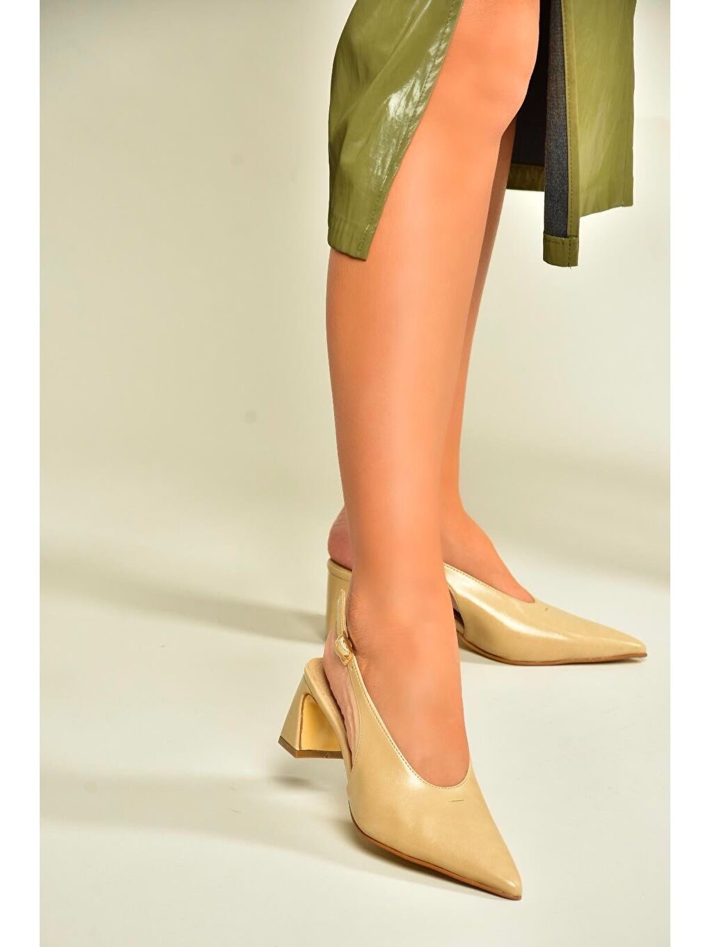 Bej Ten Kadın Topuklu Ayakkabı U6540800-1