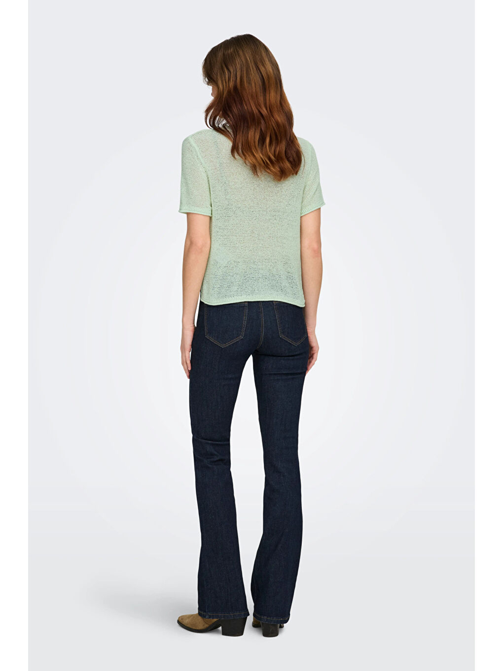 Yeşil Onlsunny Regular Fit Bisiklet Yaka Örme Kadın Kazak 15254282-3