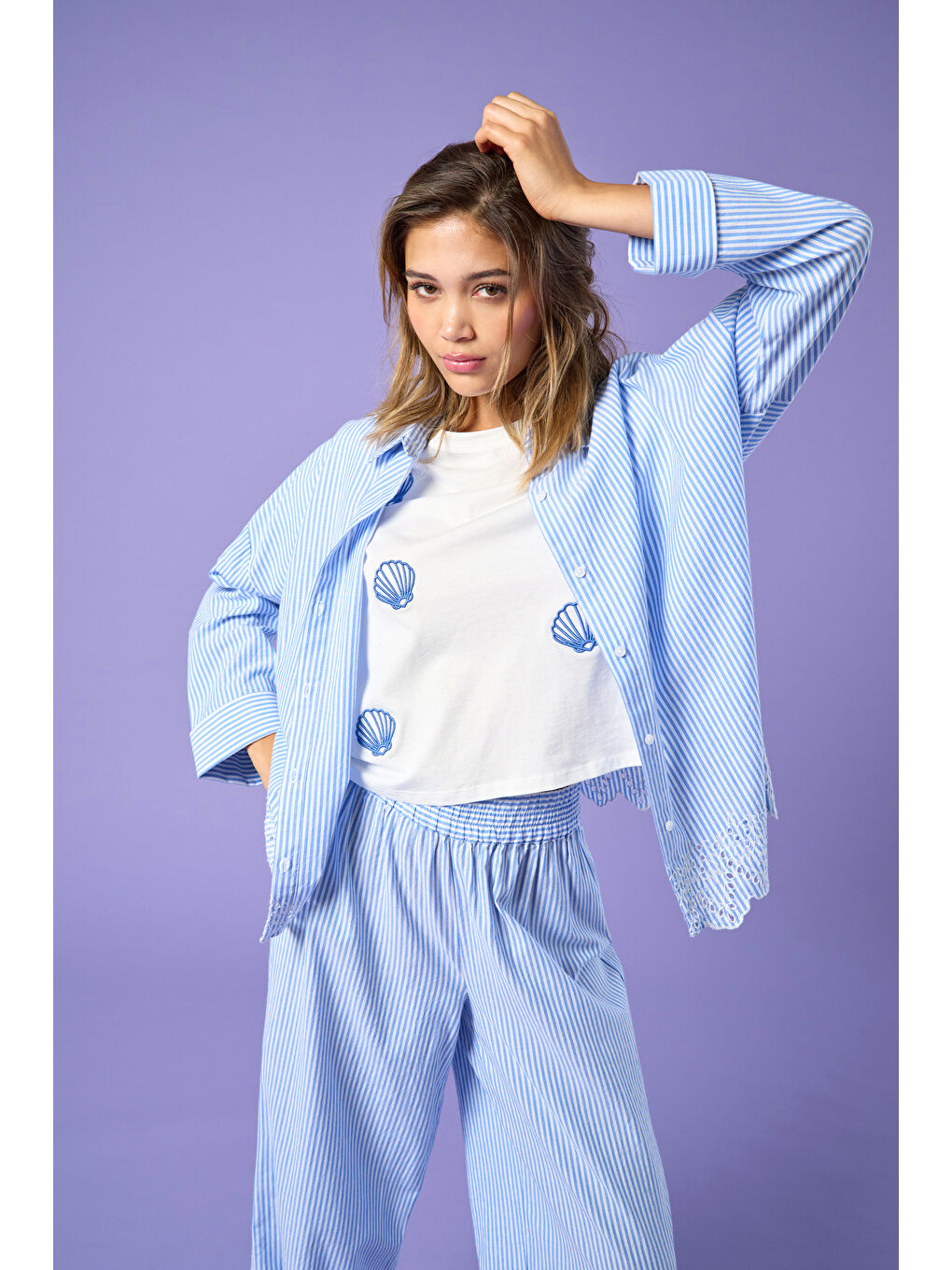 Mavi Onlgraces % 100 Pamuklu Relaxed Fit Uzun Kollu Kadın Gömlek 15343165