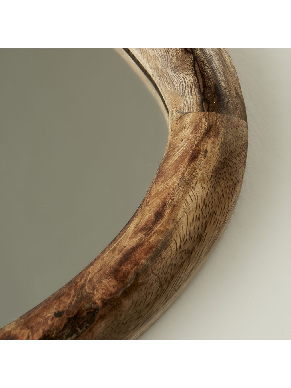 Bej Bade Mango Ağacı Ahşap Ayna Naturell (19,5x2,5x22 cm)-1