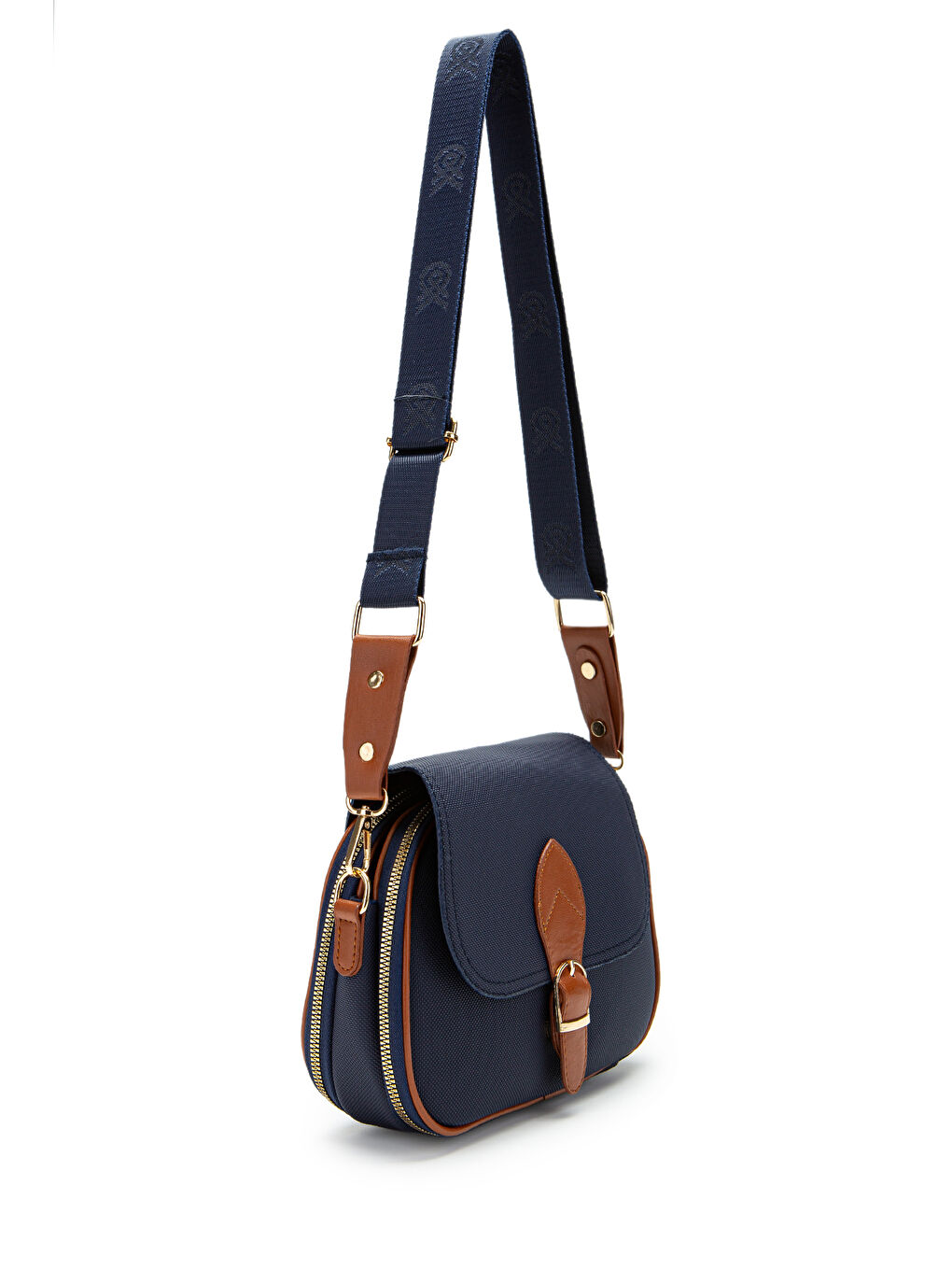 Çok Gözlü Suni Deri Kadın Çapraz Çanta Dave Lacivert-1