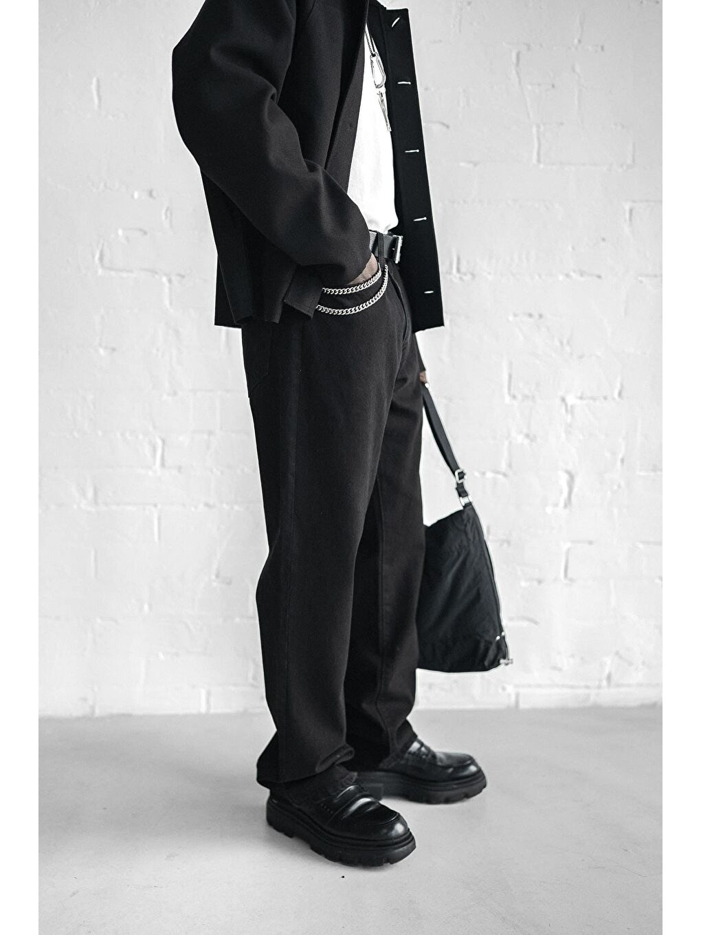 Erkek Baggy Fit Jean Siyah-2