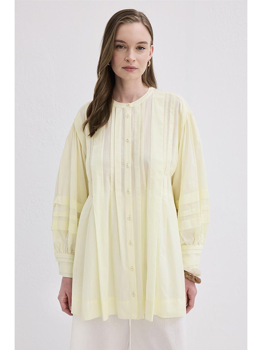 Henri Vual Nervürlü Gömlek Sarı
