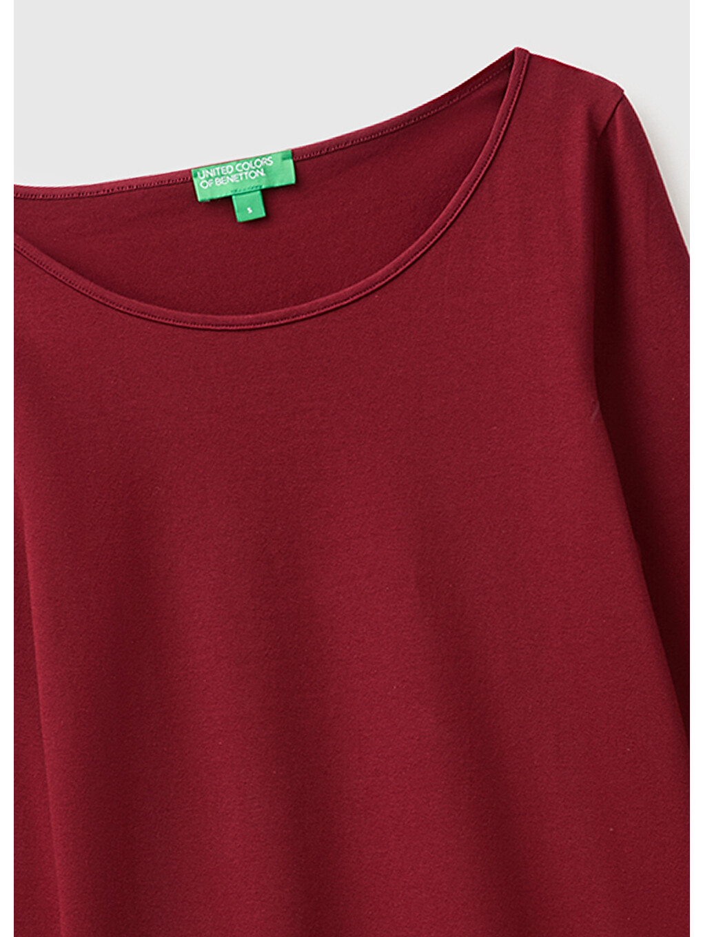 Kadın Mürdüm Pamuk Karışımlı Slim Fit Uzun Kollu T-shirt-2