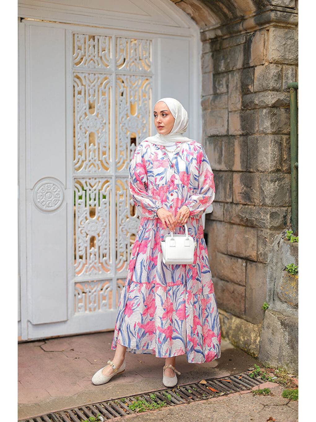 Kadın Flora Çicek Desenli Elbise Pembe