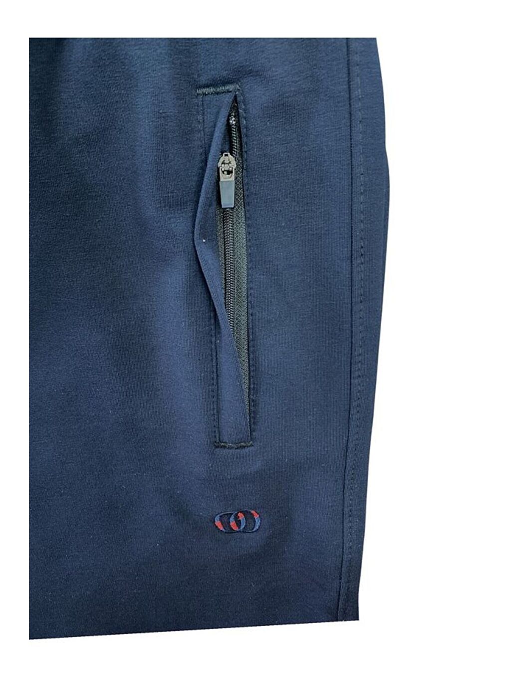 Lacivert Erkek Pamuklu Fermuarlı Cepli Yüksek Kalite Rahat Düz Paça Battal Büyük Beden Eşofman Altı-1