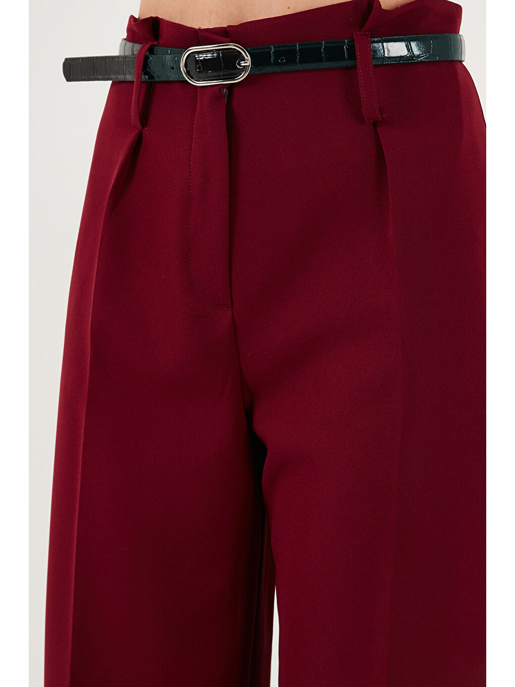 Bordo Wide Leg Yüksek Bel Geniş Paça Palazzo Pantolon 65271262-6