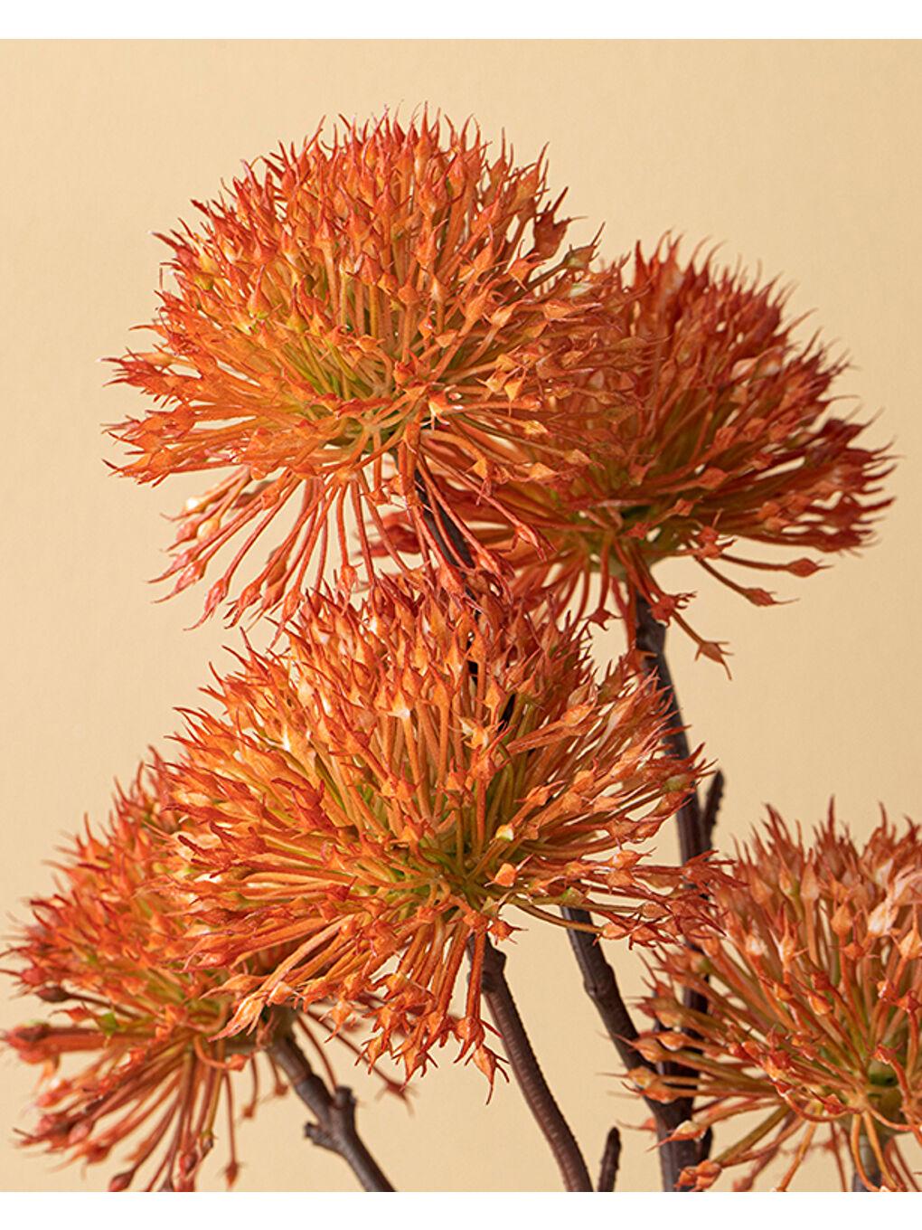 Thorn Onion Tek Dal Yapay Çiçek Turuncu-1