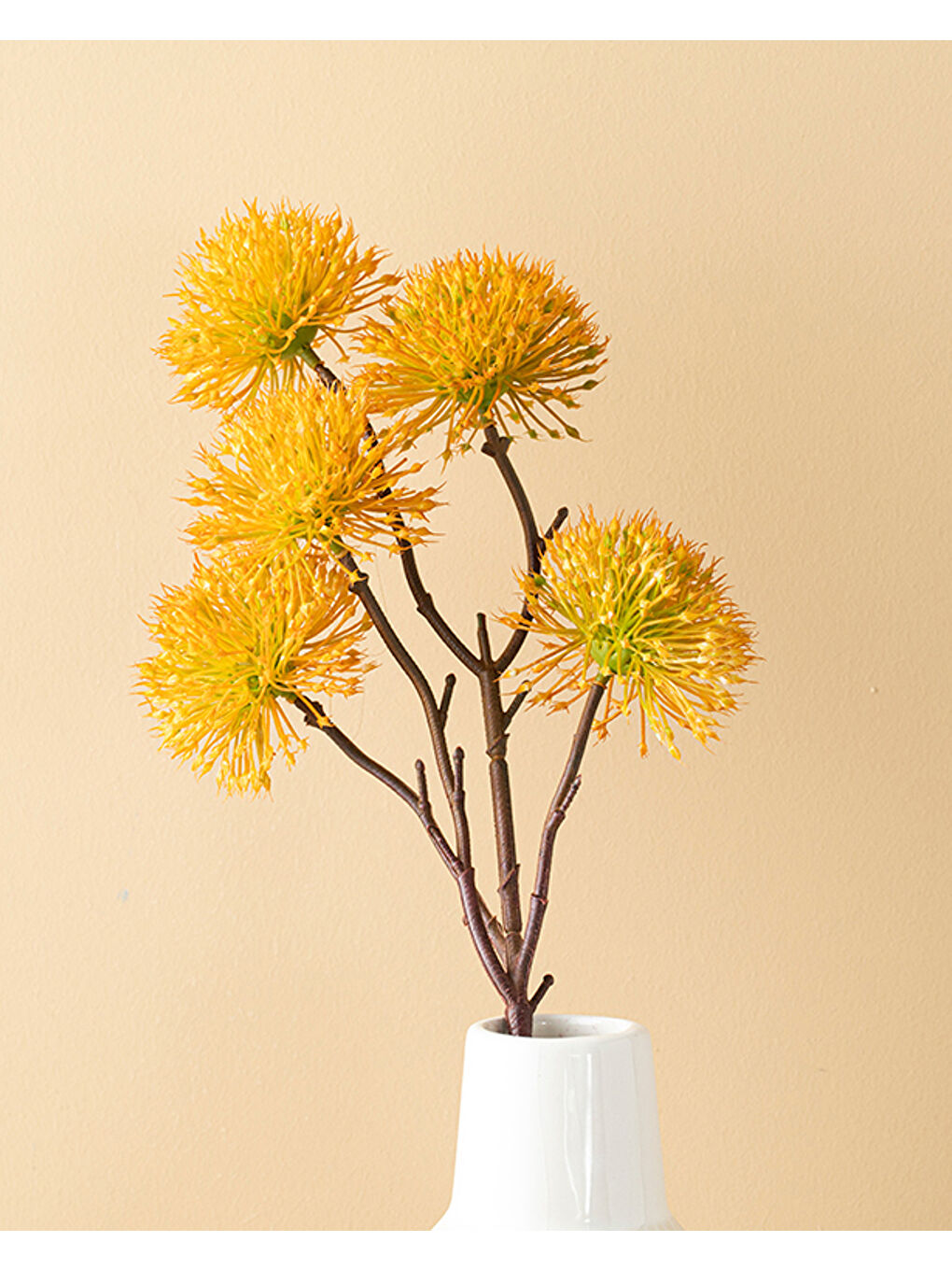 Thorn Onion Tek Dal Yapay Çiçek Sarı