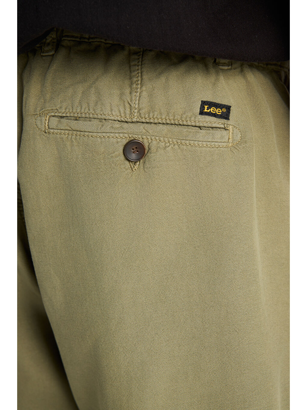 Relaxed Fit Geniş Kesim Lastik Bel Detaylı Esnek Haki Chino Şort-4