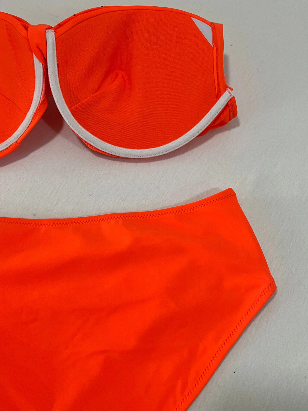 Kadın Turuncu Taş İşlemeli Astarlı Büyük Beden Bikini Takımı HZL25S-LC01-4