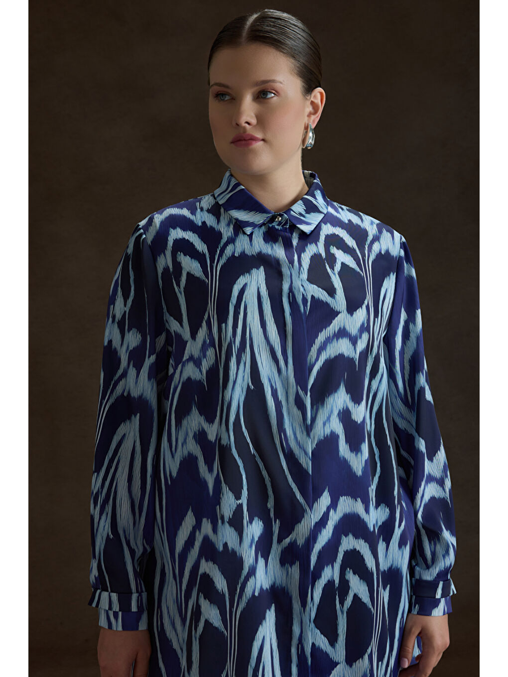 Lacivert Desenli Tunik-2