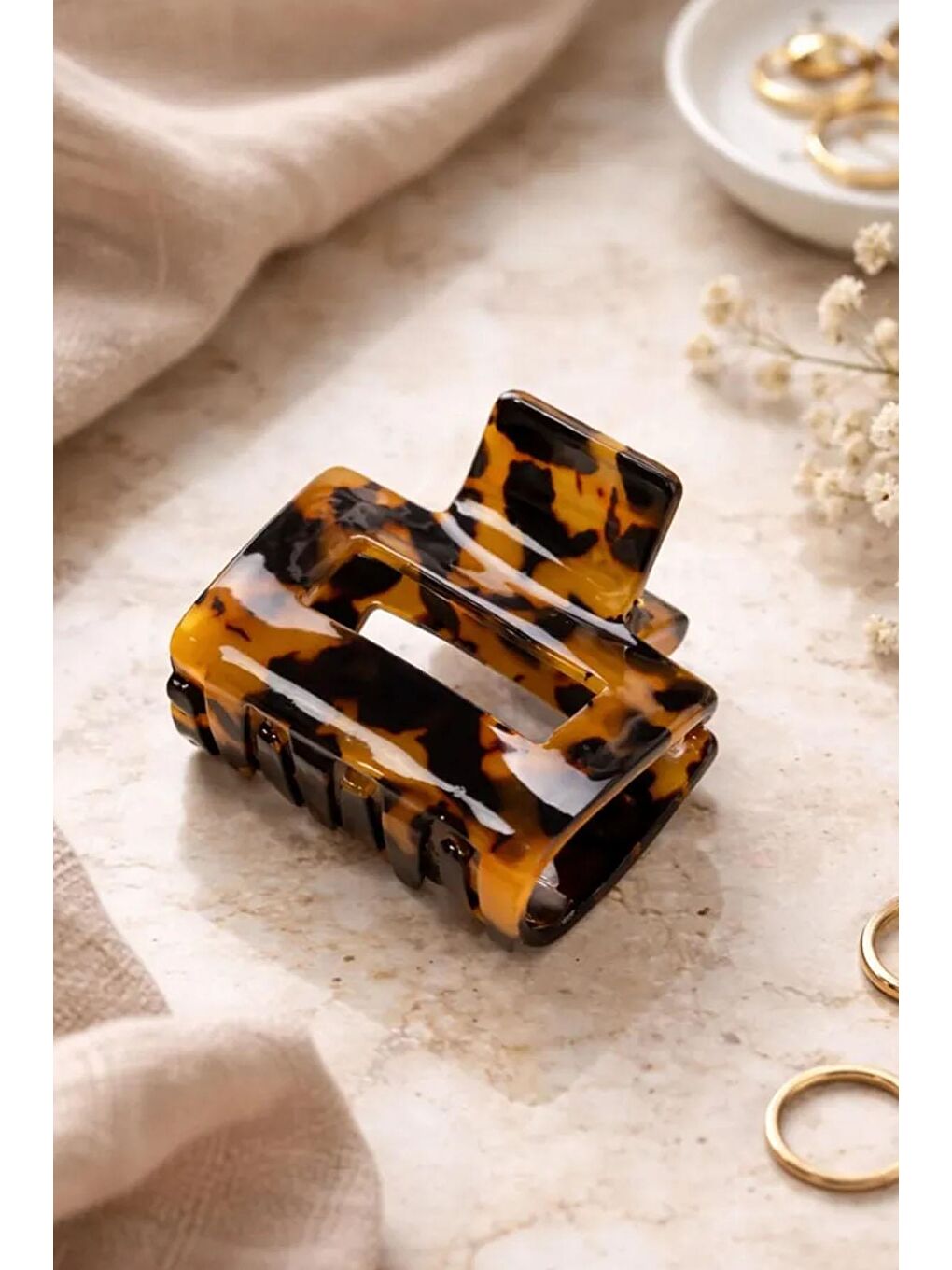 Kahverengi Kaplumbağa Desenli Mandal Toka-3