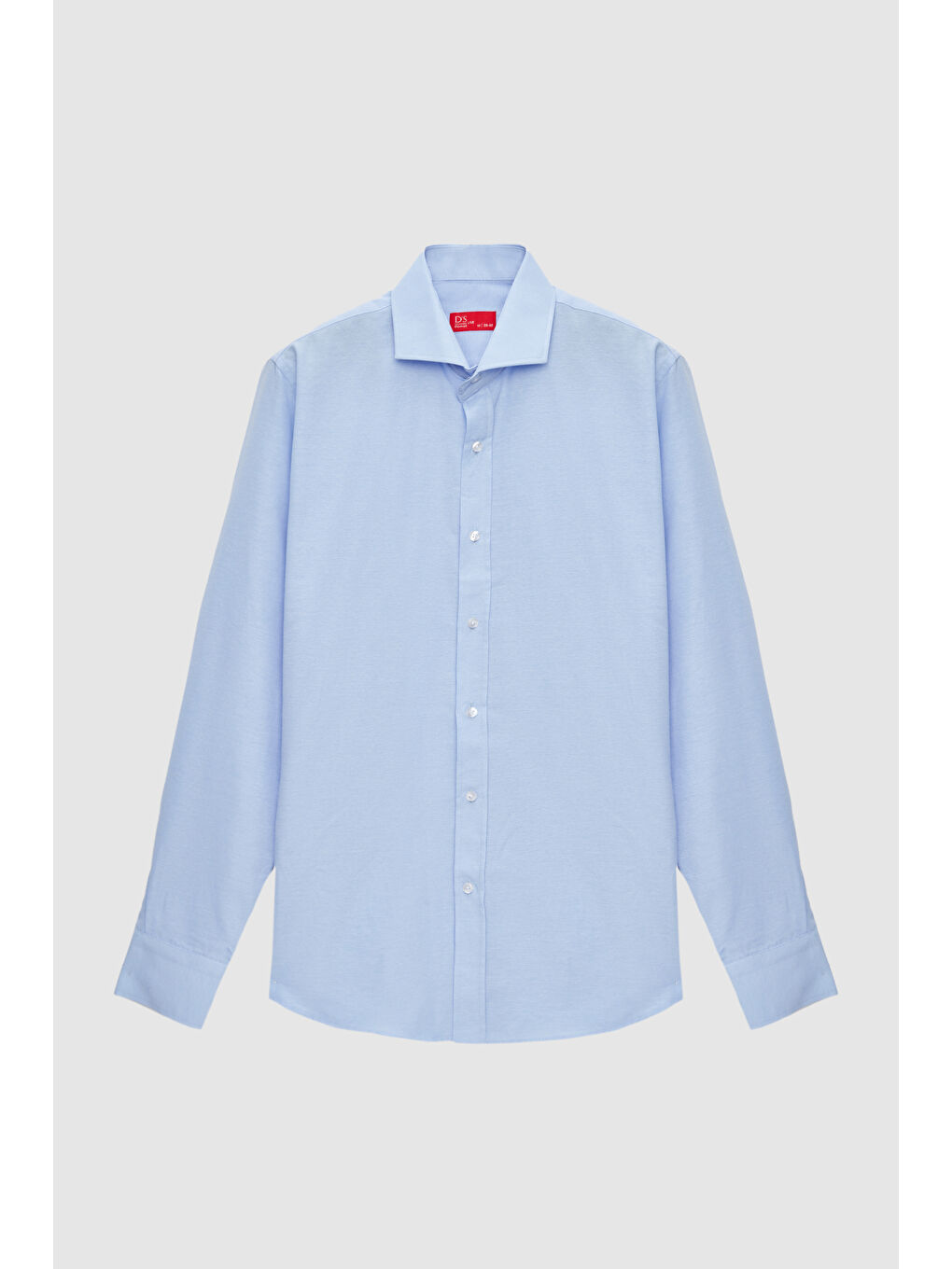 Slim Fit Açık Mavi Klasik Kravatlık Uzun Kol Kolay Ütülenebilir Gömlek-4