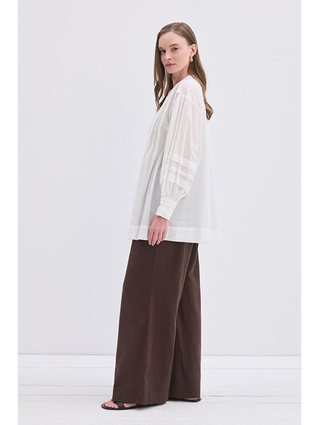 Henri Vual Nervürlü Gömlek Ekru-1