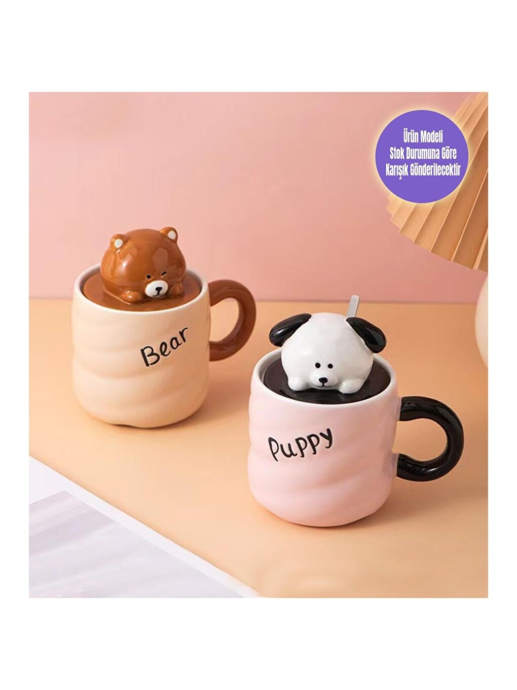 Karışık Minik Dostlar Temalı Seramik Kupa