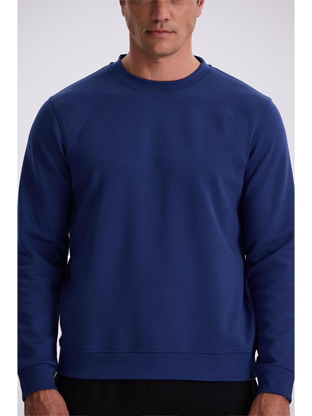 İndigo Slim Fit Bisiklet Yaka Basic Pamuklu Elastanlı Sweatshirt-2