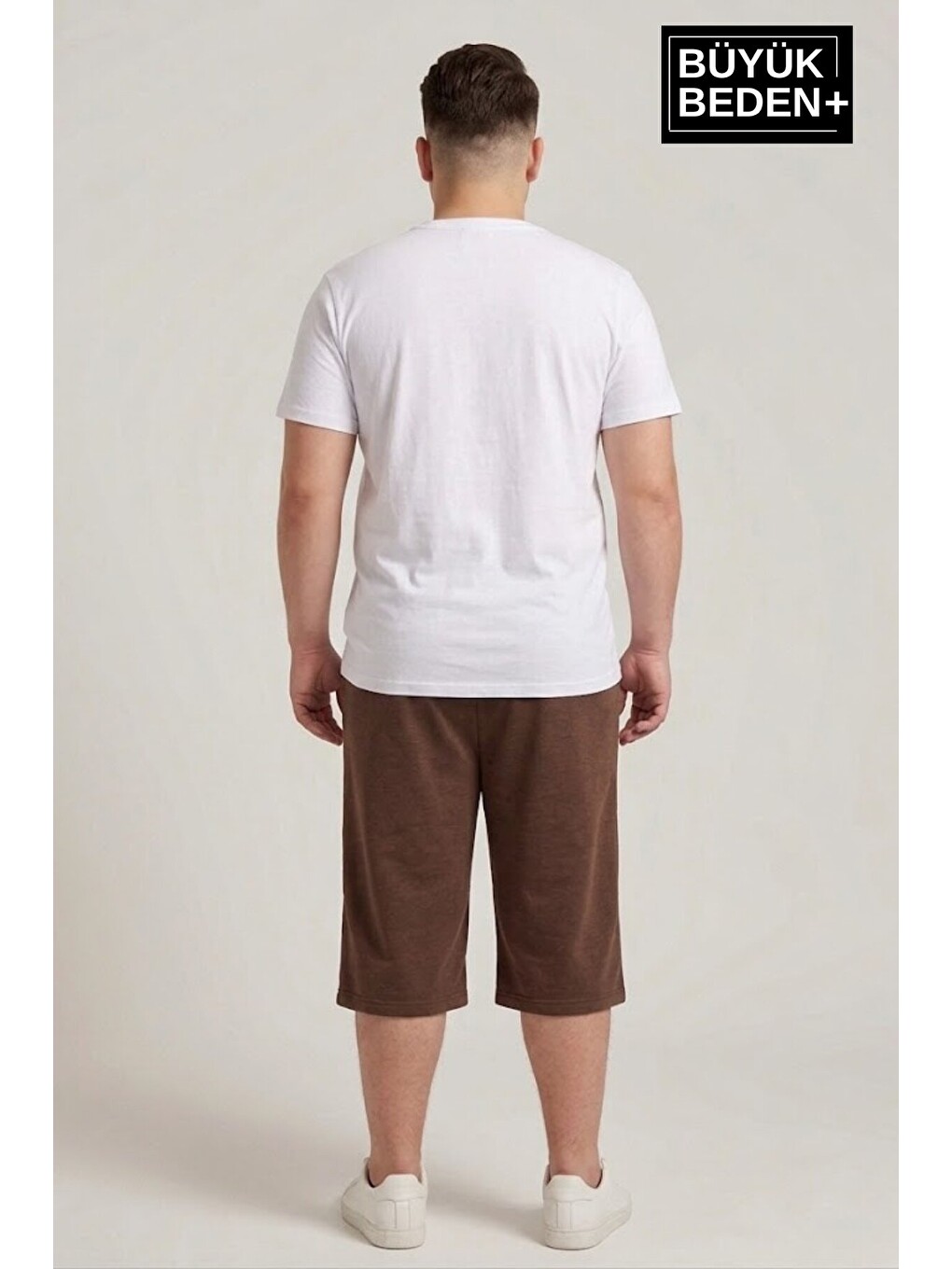 Kahverengi Büyük Beden Erkek Şort New York Baskılı Rahat Kalıp 3XL-6XL SPR26BSR591-05-2